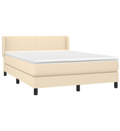 Lit à sommier tapissier avec matelas Crème 140x190 cm Tissu