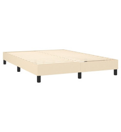 Sommier tapissier avec matelas et LED Crème 140x190 cm Tissu