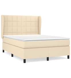 Lit à sommier tapissier avec matelas Crème 140x190 cm Tissu