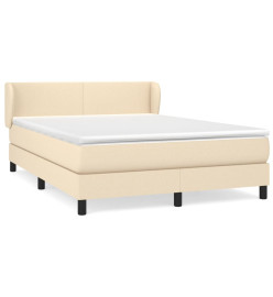 Lit à sommier tapissier avec matelas Crème 140x190 cm Tissu