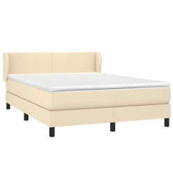 Lit à sommier tapissier avec matelas Crème 140x190 cm Tissu