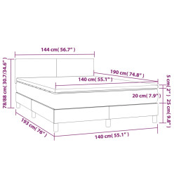 Lit à sommier tapissier avec matelas Crème 140x190 cm Tissu