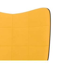 Chaise de relaxation Jaune moutarde Velours et PVC