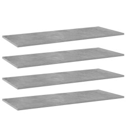 Panneaux de bibliothèque 4pcs Gris béton 100x40x1,5cm Aggloméré