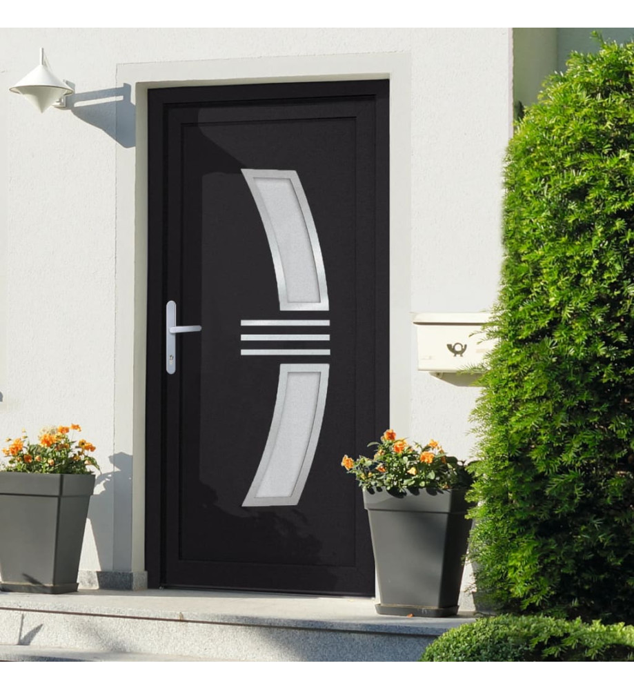 Porte d'entrée anthracite 108x200 cm PVC