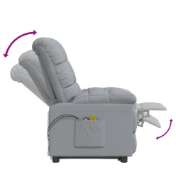 Fauteuil électrique de massage Gris clair Tissu