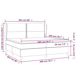 Lit à sommier tapissier avec matelas Blanc 200x200cm Similicuir