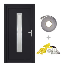 Porte d'entrée anthracite 88x200 cm PVC