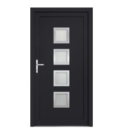 Porte d'entrée anthracite 98x190 cm PVC