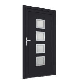 Porte d'entrée anthracite 98x190 cm PVC