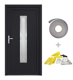 Porte d'entrée anthracite 108x200 cm PVC