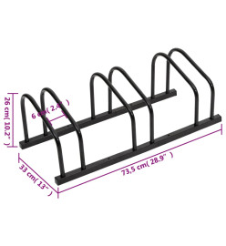 Porte-vélos pour 3 vélos noir acier