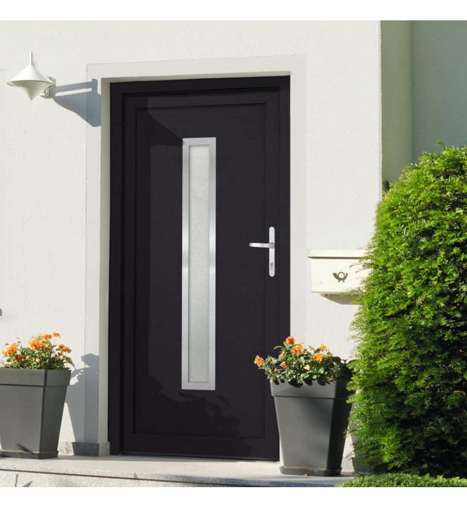 Porte d'entrée anthracite 108x208 cm PVC