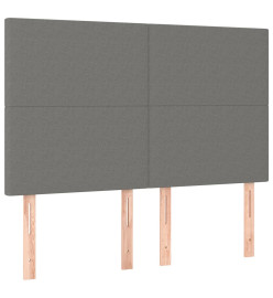 Sommier tapissier et matelas et LED Gris foncé 140x200 cm Tissu