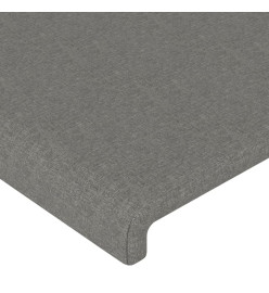 Tête de lit avec oreilles Gris foncé 147x16x118/128 cm Tissu