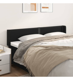 Tête de lit avec oreilles Noir 183x16x78/88 cm Similicuir