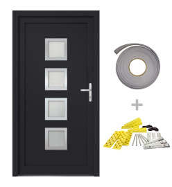 Porte d'entrée anthracite 108x200 cm PVC