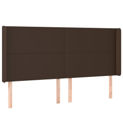 Tête de lit à LED Marron 203x16x118/128 cm Similicuir