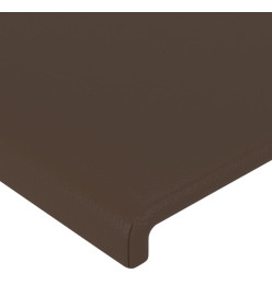 Tête de lit à LED Marron 203x16x118/128 cm Similicuir