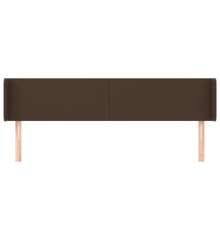 Tête de lit avec oreilles Marron 203x16x78/88 cm Similicuir