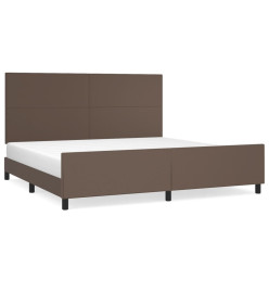 Cadre de lit avec tête de lit Marron 200x200 cm Similicuir