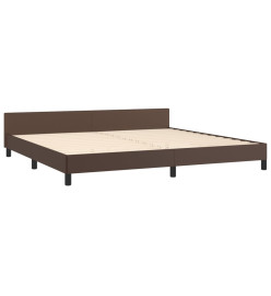 Cadre de lit avec tête de lit Marron 200x200 cm Similicuir