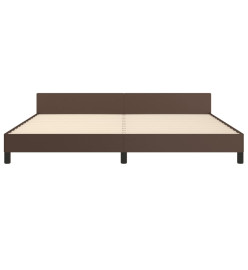Cadre de lit avec tête de lit Marron 200x200 cm Similicuir