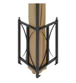 Tonnelle avec parois et toit double 3x4 m Taupe