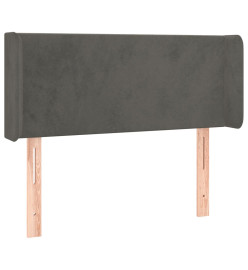 Tête de lit avec oreilles Gris foncé 93x16x78/88 cm Velours