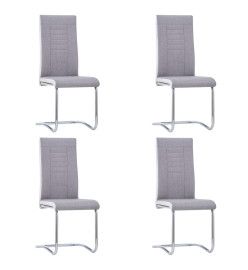 Chaises à manger cantilever lot de 4 gris clair tissu