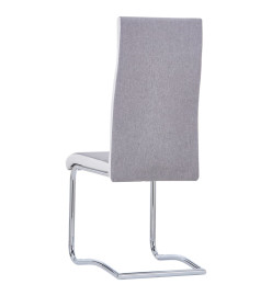 Chaises à manger cantilever lot de 4 gris clair tissu