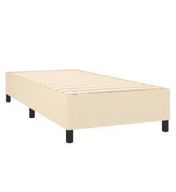 Lit à sommier tapissier avec matelas Crème 100x200 cm Tissu