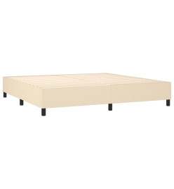 Sommier tapissier et matelas et LED Crème 200x200 cm Tissu