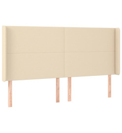 Tête de lit à LED Crème 203x16x118/128 cm Tissu