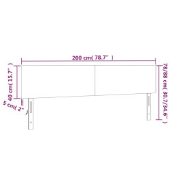 Tête de lit à LED Crème 200x5x78/88 cm Tissu