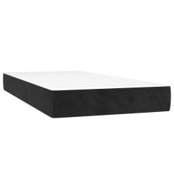 Sommier tapissier avec matelas et LED Noir 90x200 cm Velours