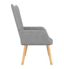 Chaise de relaxation avec tabouret Gris clair Tissu