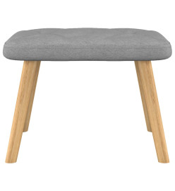 Chaise de relaxation avec tabouret Gris clair Tissu