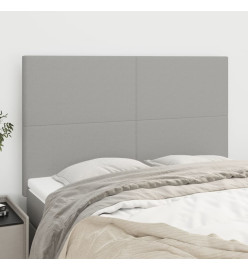 Têtes de lit 4 pcs Gris clair 72x5x78/88 cm Tissu