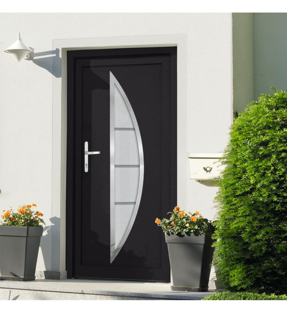 Porte d'entrée anthracite 108x208 cm PVC