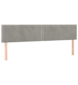 Lit à sommier tapissier et matelas Gris clair 180x200cm Velours