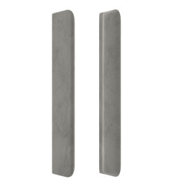 Tête de lit avec oreilles Gris clair 183x16x118/128 cm Velours