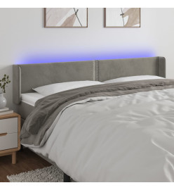Tête de lit à LED Gris clair 183x16x78/88 cm Velours