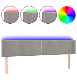 Tête de lit à LED Gris clair 183x16x78/88 cm Velours