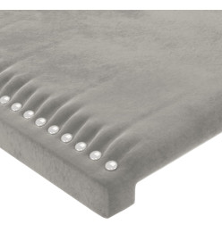 Cadre de lit avec tête de lit Gris clair 180x200 cm Velours