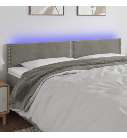 Tête de lit à LED Gris clair 180x5x78/88 cm Velours
