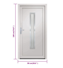 Porte d'entrée blanc 98x190 cm PVC