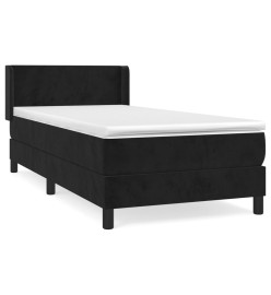 Lit à sommier tapissier avec matelas Noir 90x200 cm Velours