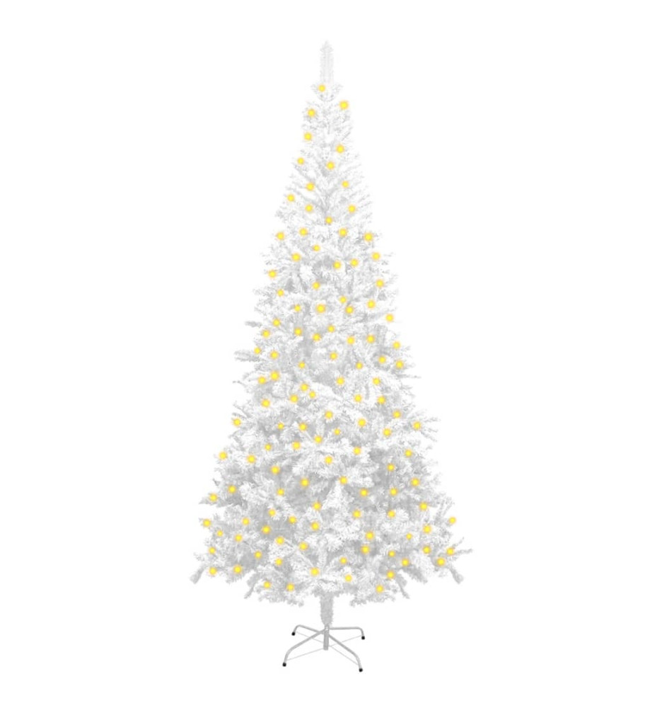 Arbre de Noël artificiel pré-éclairé L 240 cm blanc