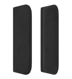 Tête de lit avec oreilles Noir 147x16x78/88 cm Velours